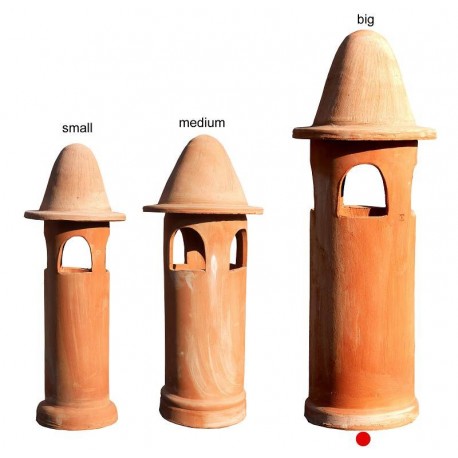 Large terracotta chimney Øint.23cms