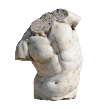 White Carrara marble torso "Torso Gaddi"