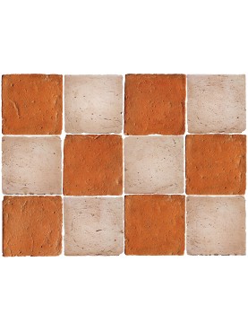 Red and white square tiles - Abruzzo checkered floor