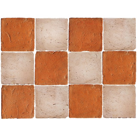 Red and white square tiles - Abruzzo checkered floor