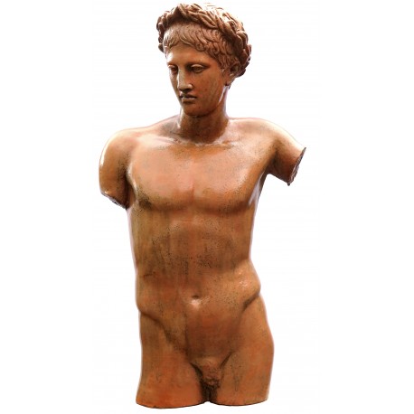 Torso di Apollo greco romano in terracotta