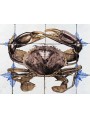 Brown Crab majolica panel