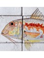 Pannello maiolica pesci Sarago fasciato