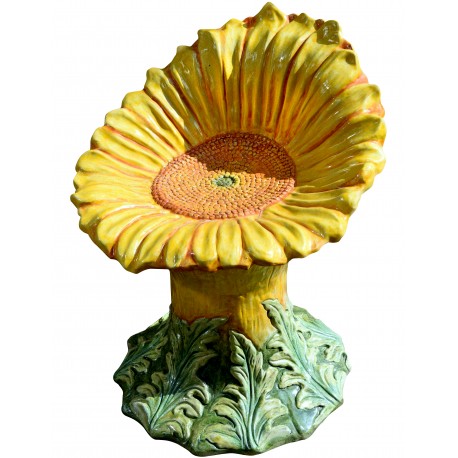 Stool in the form of a majolica flower