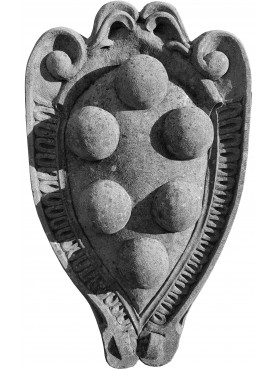 Medici's coat of arms in Florentine serena-stone