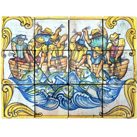 Majolica tile panel - 12 tiles 15x15 cm