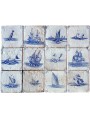 Pannello con scene marine piastrelle blu delft