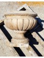 Concrete "baccellato" vase