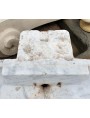Antico lavandino italiano trilobato in marmo bianco di Carrara