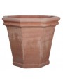 Octagonal vase Ø80cms in terracotta