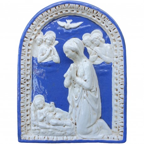 Majolica basrelief - Madonna with Child