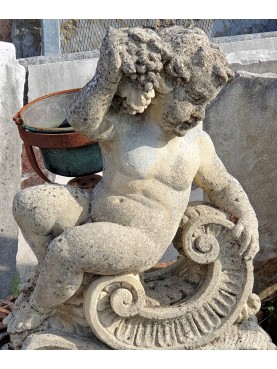 two Cement Concrete putti early XX century