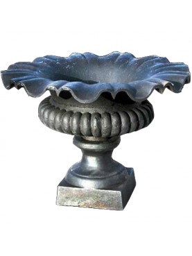 Cast iron vase with wavy edge