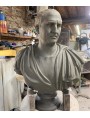 Cicero in raw terracotta, version with eyes in the Greek / Roman style without the name on the base