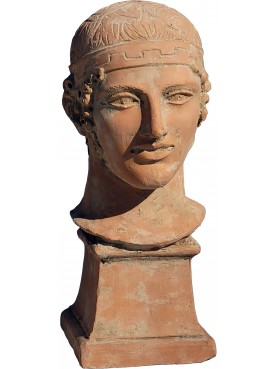 Auriga of Delfi terracotta Head with base