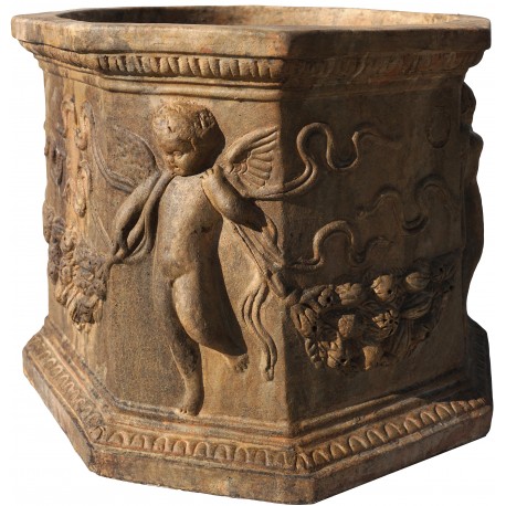 Cachepot in terracotta, Ø46cm modello antico Fiorentino della famiglia Ricceri