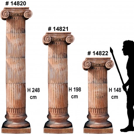 Colonne in terracotta cilindriche con due capitelli