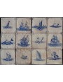 Pannello con scene marine piastrelle blu delft