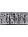 Greek-Roman bas-relief in plaster with 7 Gods