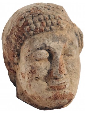 testa di donna romana piccola in terracotta
