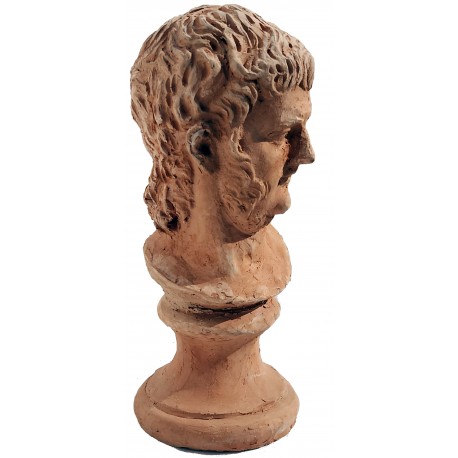 small Terracotta Nero Bust with base - copy of Musei Capitolini bust