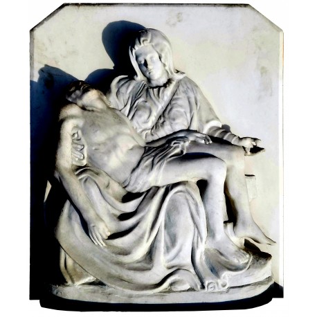 Old Misercordia Madonna in white Carrara marble