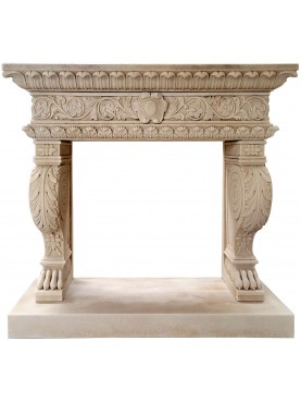Fireplace renaissance style - light grey limestone