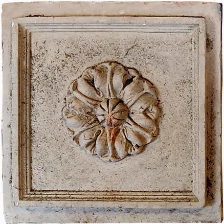 Formella mamillata in terracotta - soffitto a cassettone