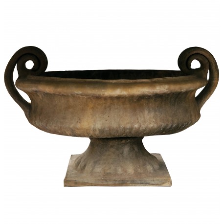 Terracotta oval vase - calyx krater vase ancient italian style