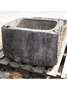 ancient rectangular white limestone tank for olive oil