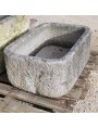 ancient rectangular white limestone tank for olive oil