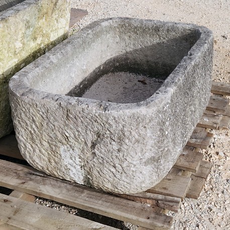 ancient rectangular white limestone tank for olive oil