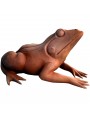 beautiful large terracotta frog with hand-formed legs