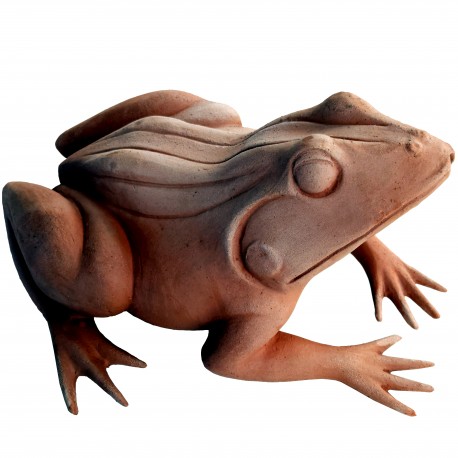 beautiful large terracotta frog with hand-formed legs