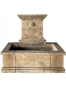 stone fountain H 150 cm ancient old wash