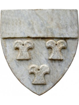 Frescobaldi coat of arms in white Carrara marble