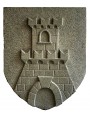 Large Coat of arms 80X60cm in stone fortress with tower