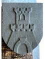 Large Coat of arms 80X60cm in stone fortress with tower