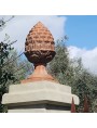 Terracotta Pine cone on pillar 40X40 cm