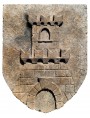 Large Coat of arms 80X60cm in stone fortress with tower