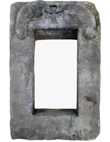 Ancient window in sand-stone with Malta cross